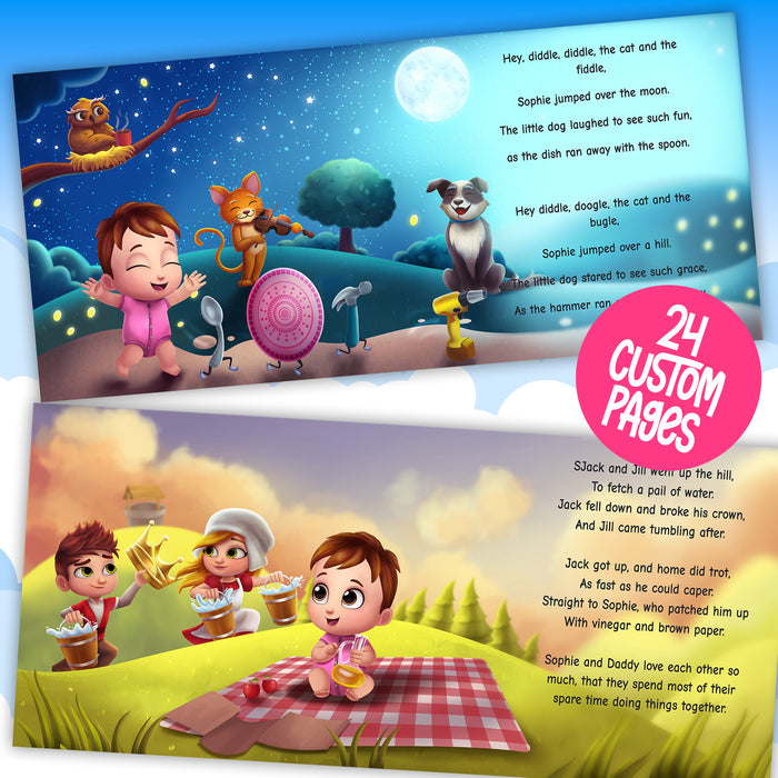 Classic Nursery Rhymes book for baby custom book inside pages preview baby in story