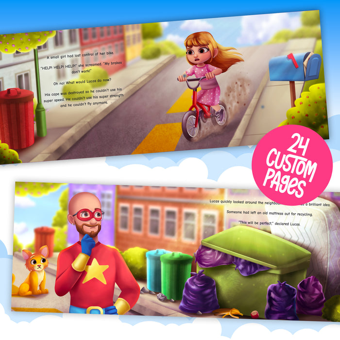 Dad is the Super Hero Personalised Story Book