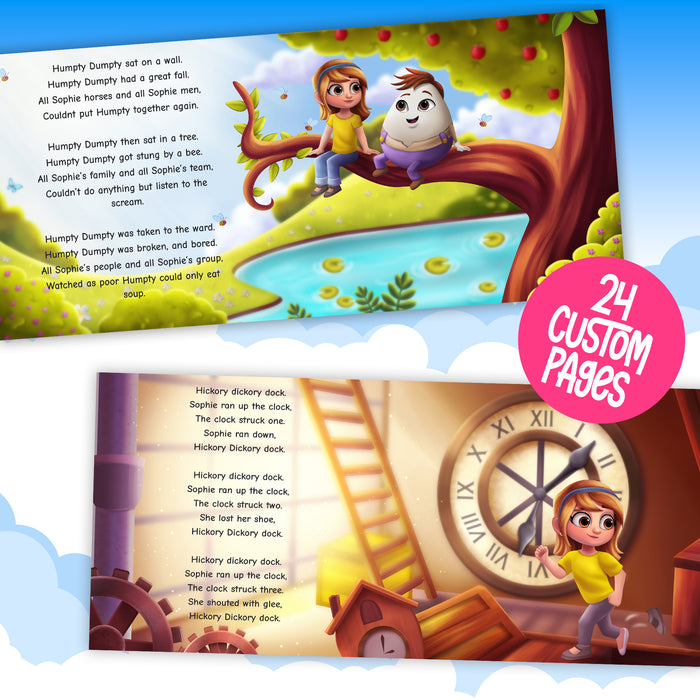Personalized nursery rhymes storybook for kids custom pages preview two pages