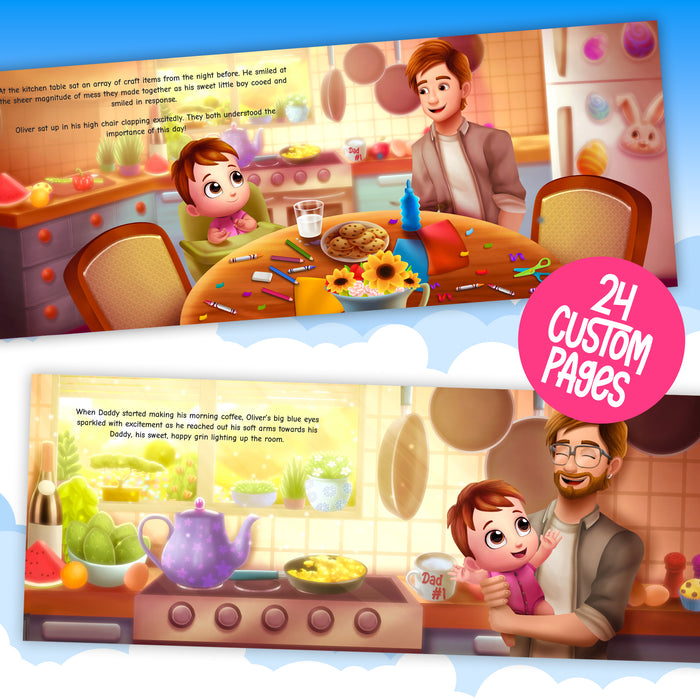 Internal page example of custom first Fathers day book 24 custom colorful pages
