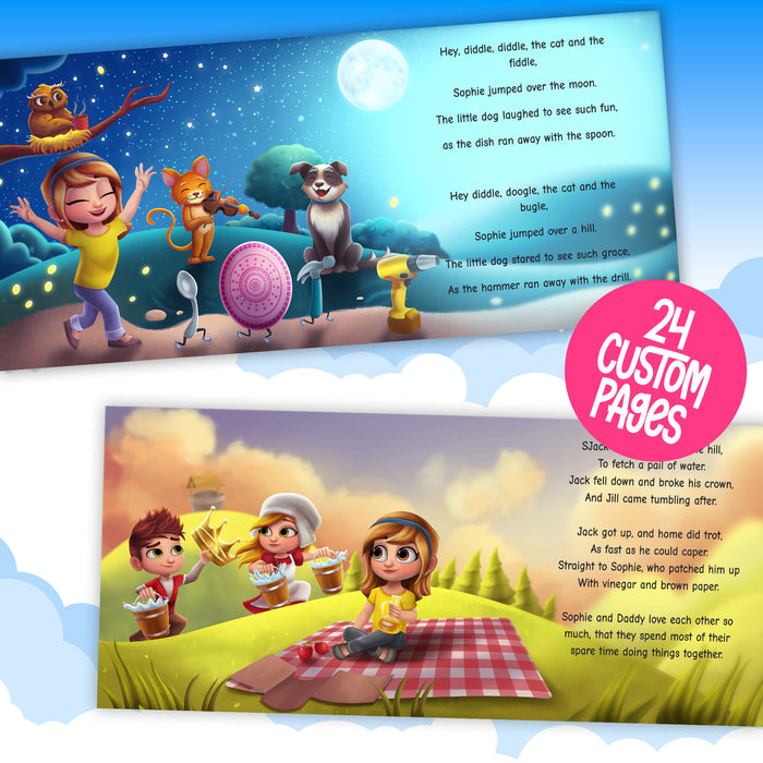 Personalized nursery rhymes storybook for kids custom 24 custom pages