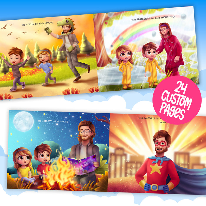 Internal pages for My Dad is my world custom story book 24 pages