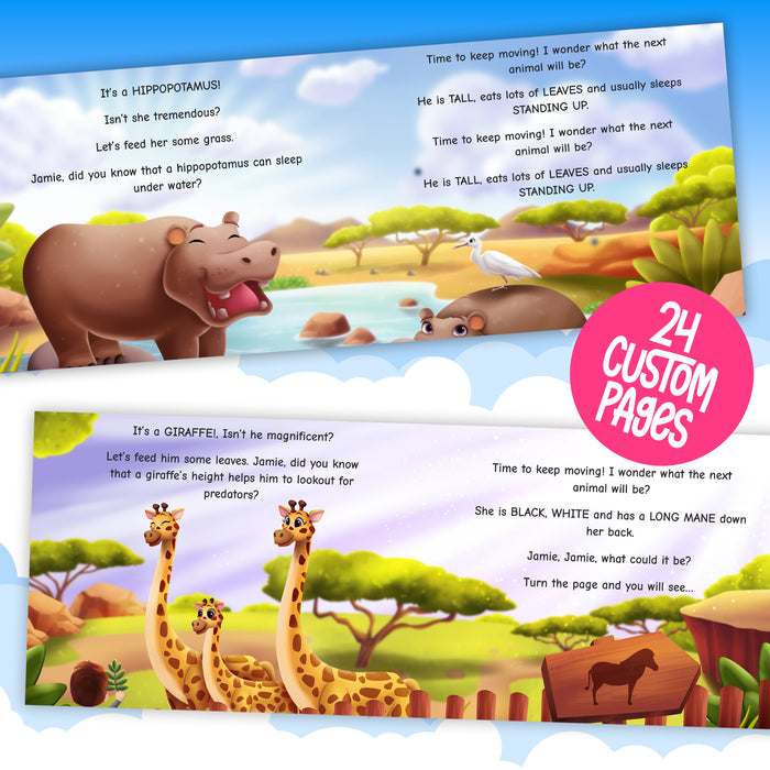 Personalized Children's Book Magical Zoo Tour with cute animals 6