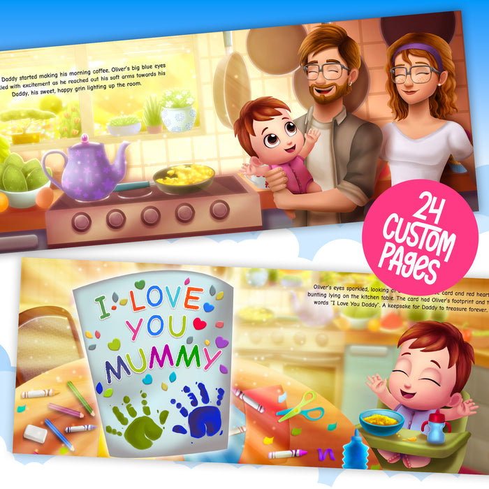 First Fathers Day & First Mothers Day Surprise Hand Print Card