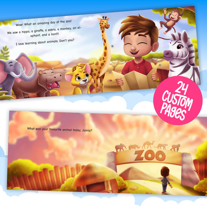Personalized Children's Book Magical Zoo Tour with cute animals 9