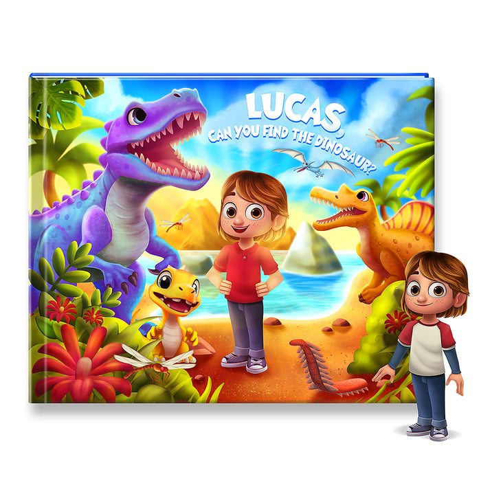 Dinosaur Look and Find Personalized Childrens Book - Custom dinosaur book for kids
