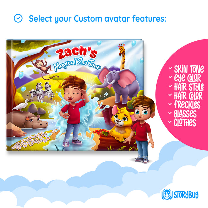 Personalized Children's Book Magical Zoo Tour with cute animals 10