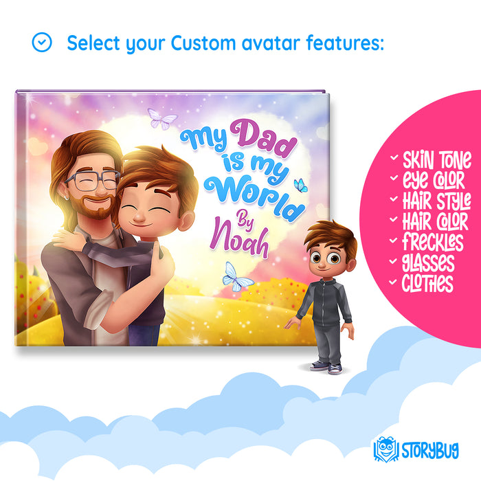 Internal pages for My Dad is my world custom story book chose all features