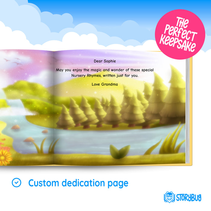 Classic Nursery Rhymes book for baby custom book dedication page preview