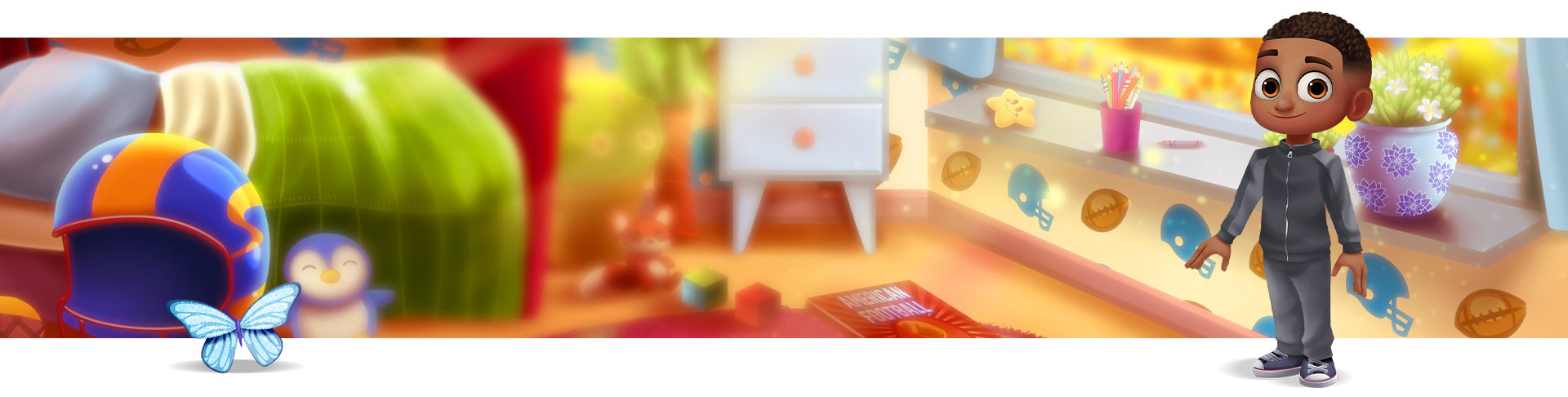 Football Story Book 1 helmet and room preview