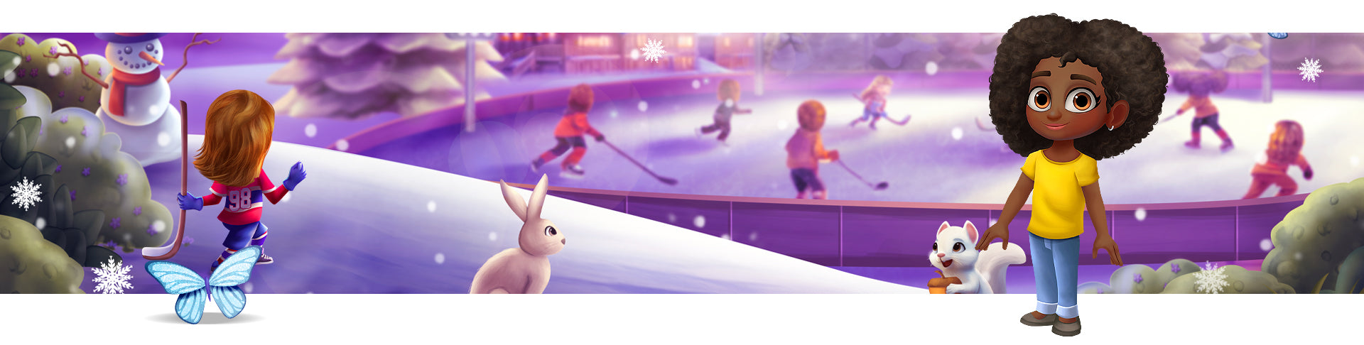Hockey book example artwork banner with ice hockey players