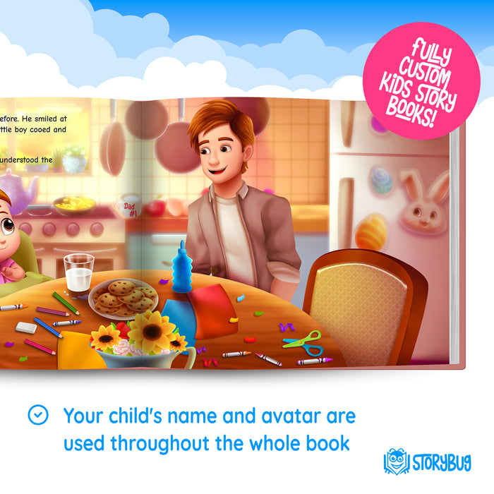 Internal page example of custom first Fathers day book