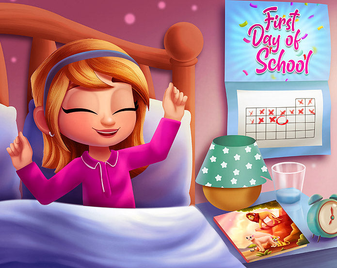 First Day of school calendar and child