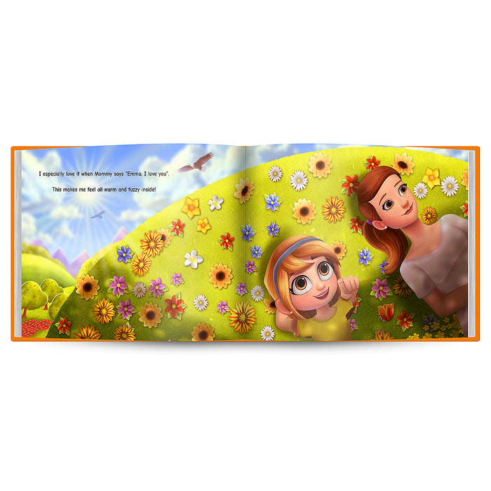 Internal page examples of Mommy is my world custom book Mom and daughter