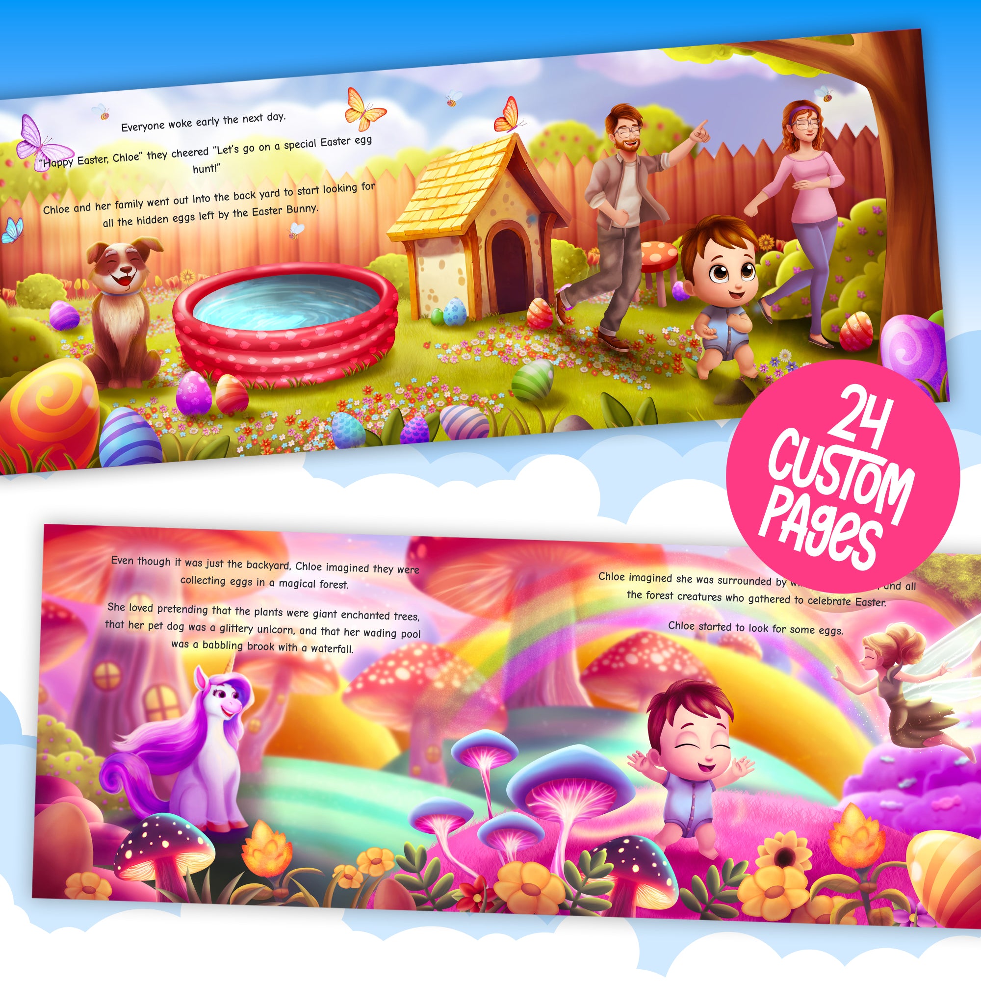 Internal Pages showing baby on First Easter Hunt