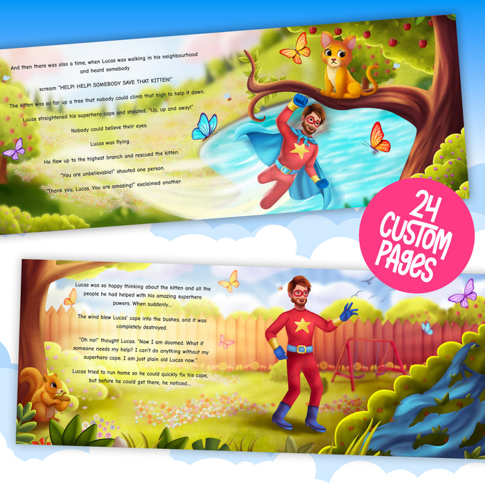 Dad is the Super Hero Personalised Story Book