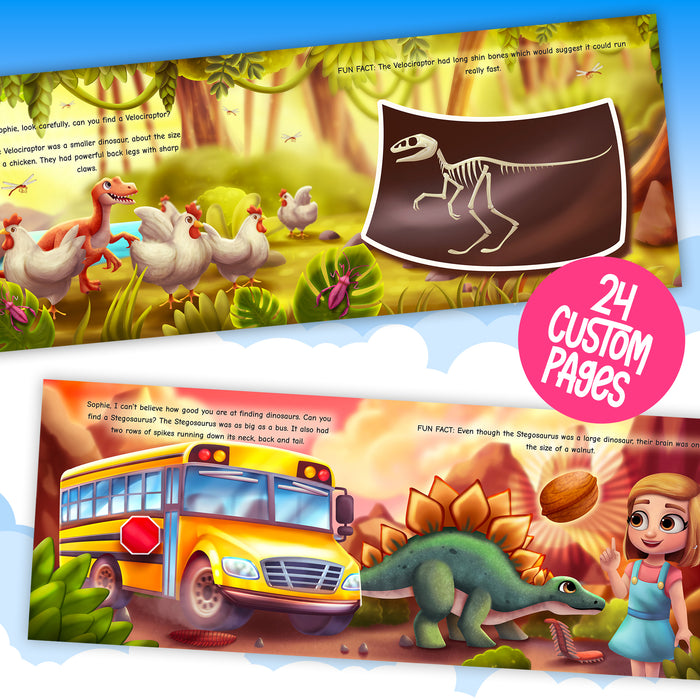 Dinosaur Look and Find Personalized Childrens Book - Custom dinosaur book for kids