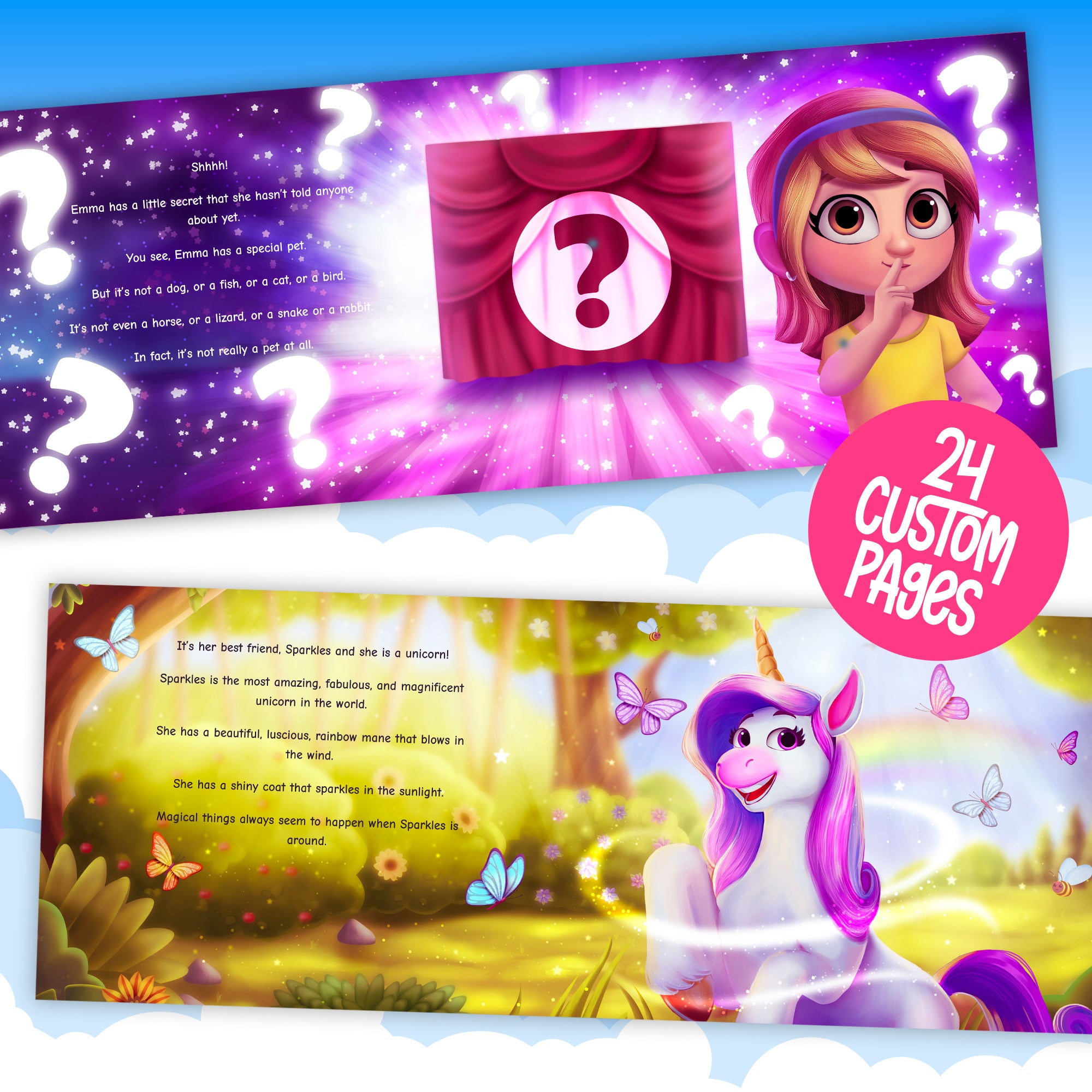 Magical Unicorn Custom Story Book inside book preview