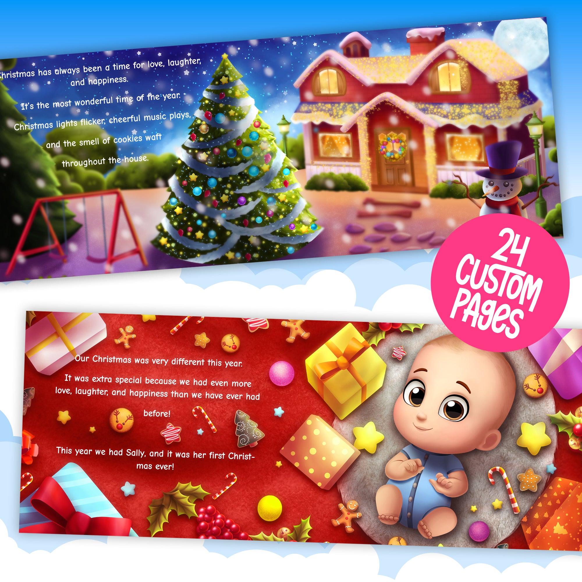 First Christmas Personalized Baby Book 5