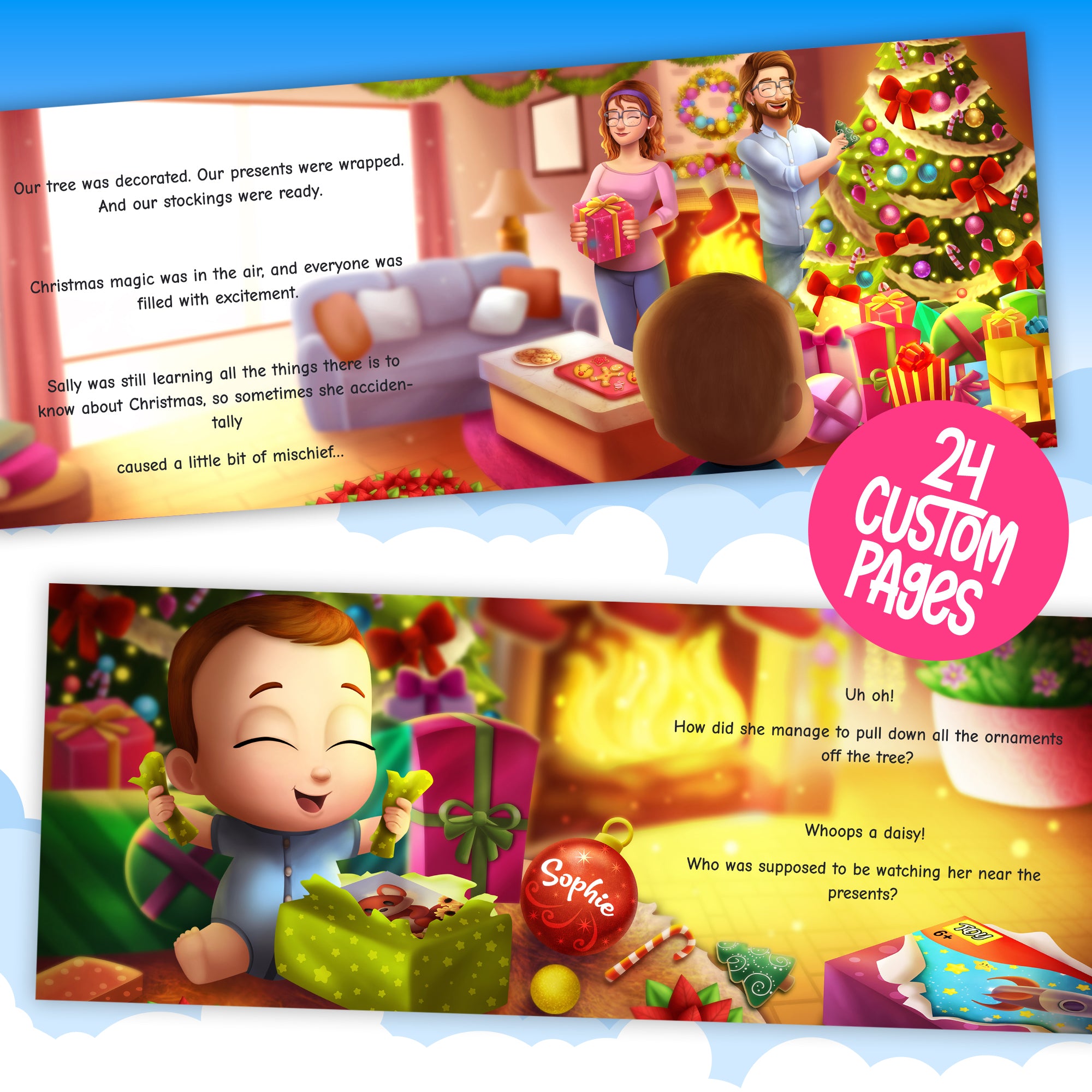 First Christmas Personalized Baby Book 6