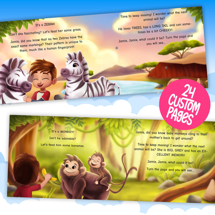 Personalized Children's Book Magical Zoo Tour with cute animals 7