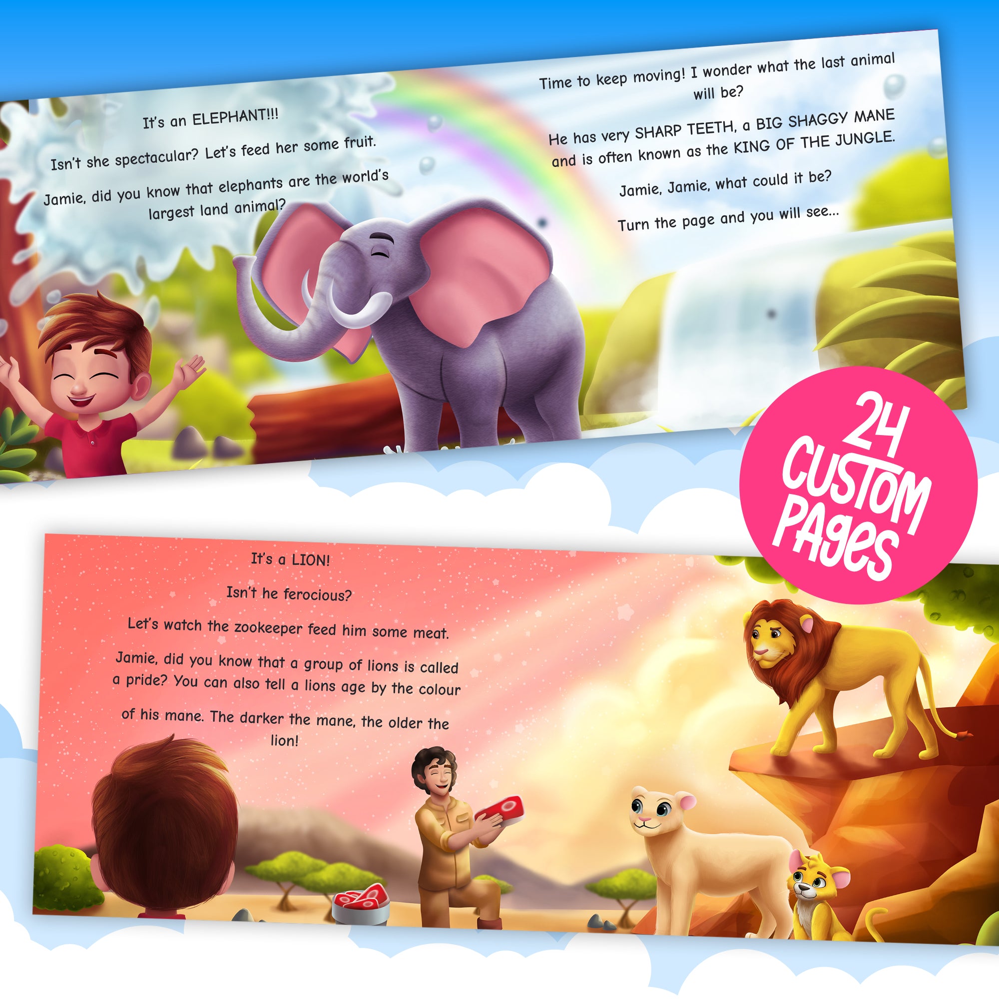 Personalized Children's Book Magical Zoo Tour with cute animals 8