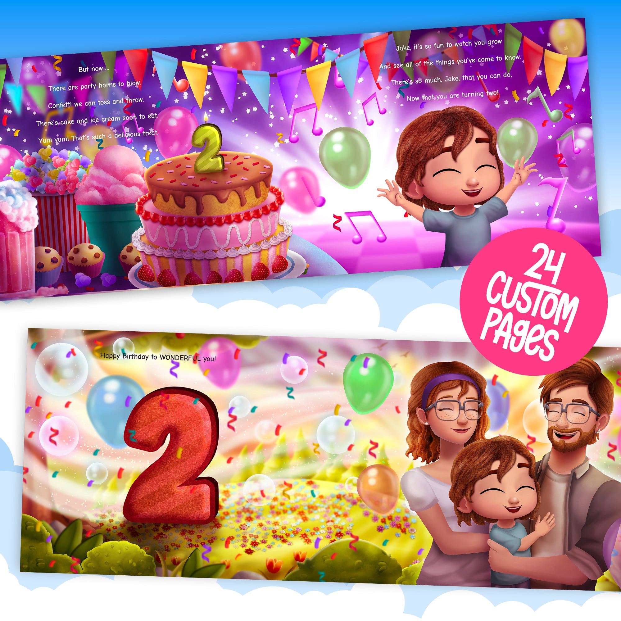 Second birthday custom story book 24 pages
