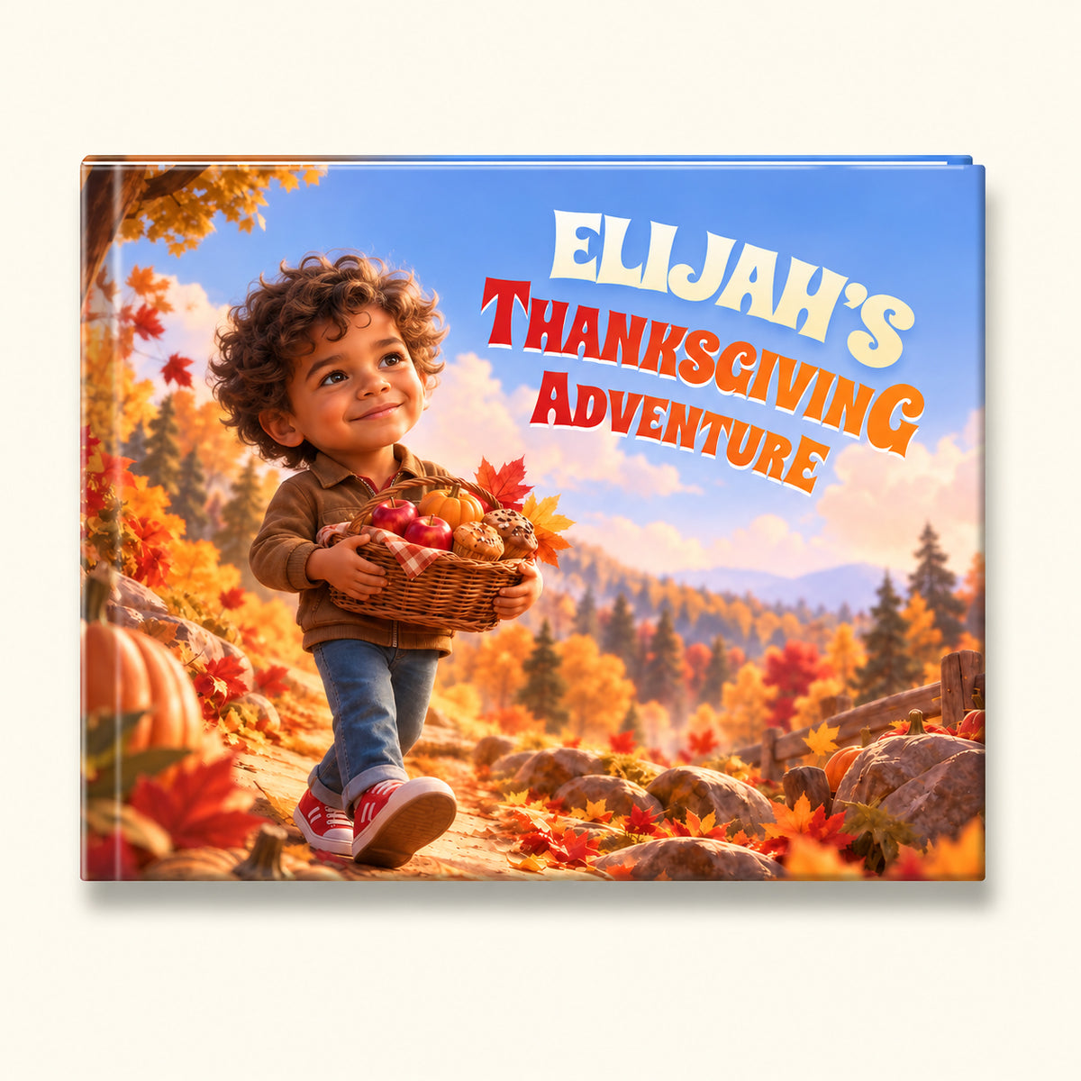 Children's book cover with text "Elijah's Thanksgiving Adventure"