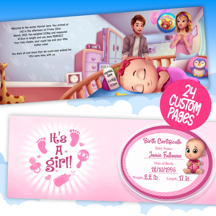 Welcome to the World Personalized Baby Girl Book