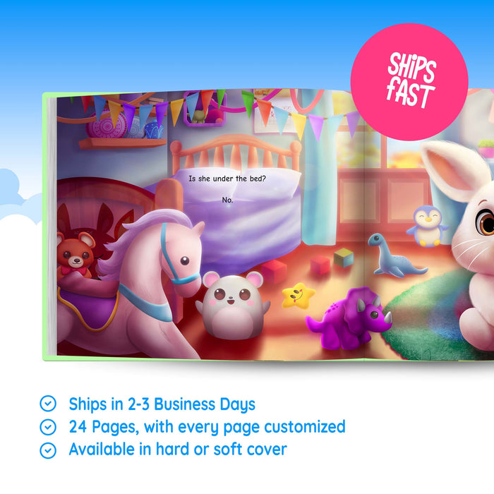 Personalized first birthday storybook inside page example and fast shipping in local country