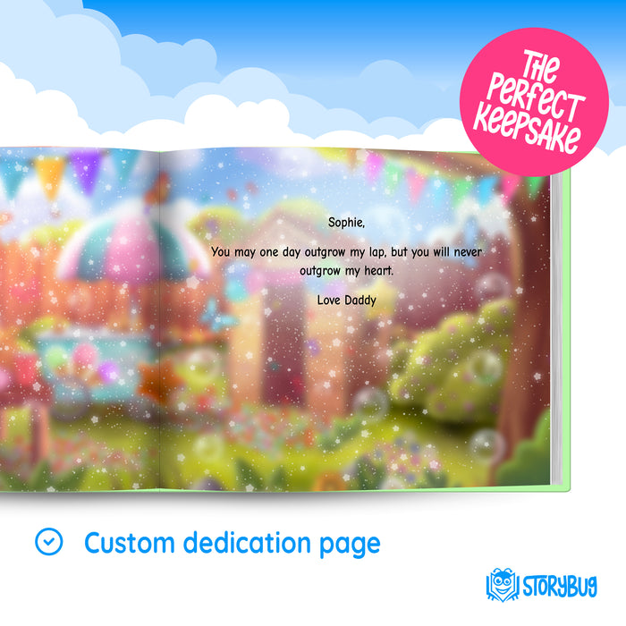Personalized first birthday storybook custom dedication page example