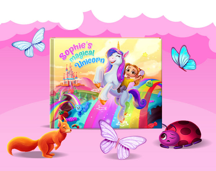 Custom girls story book magical unicorn