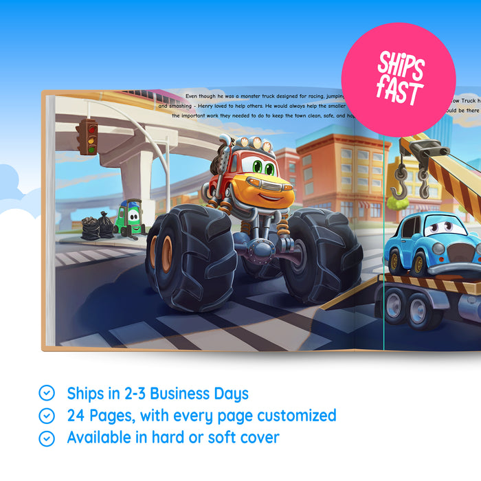 Personalised monster truck children's book | Monster Truck Book — Story Bug
