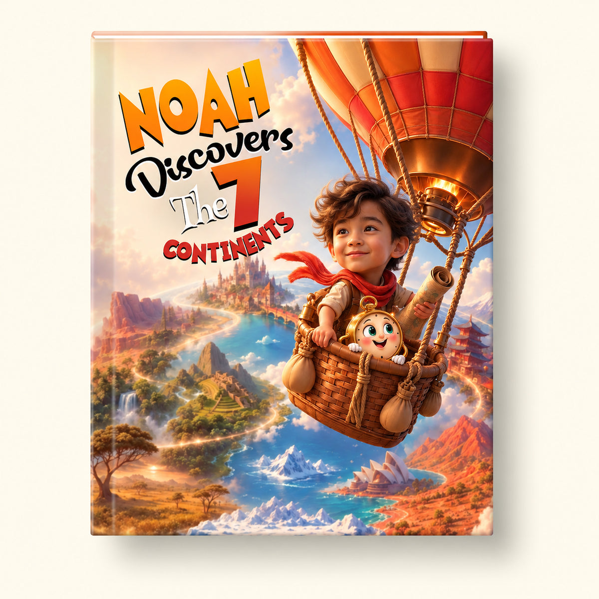 Visits the Seven Continents Personalized Story Book
