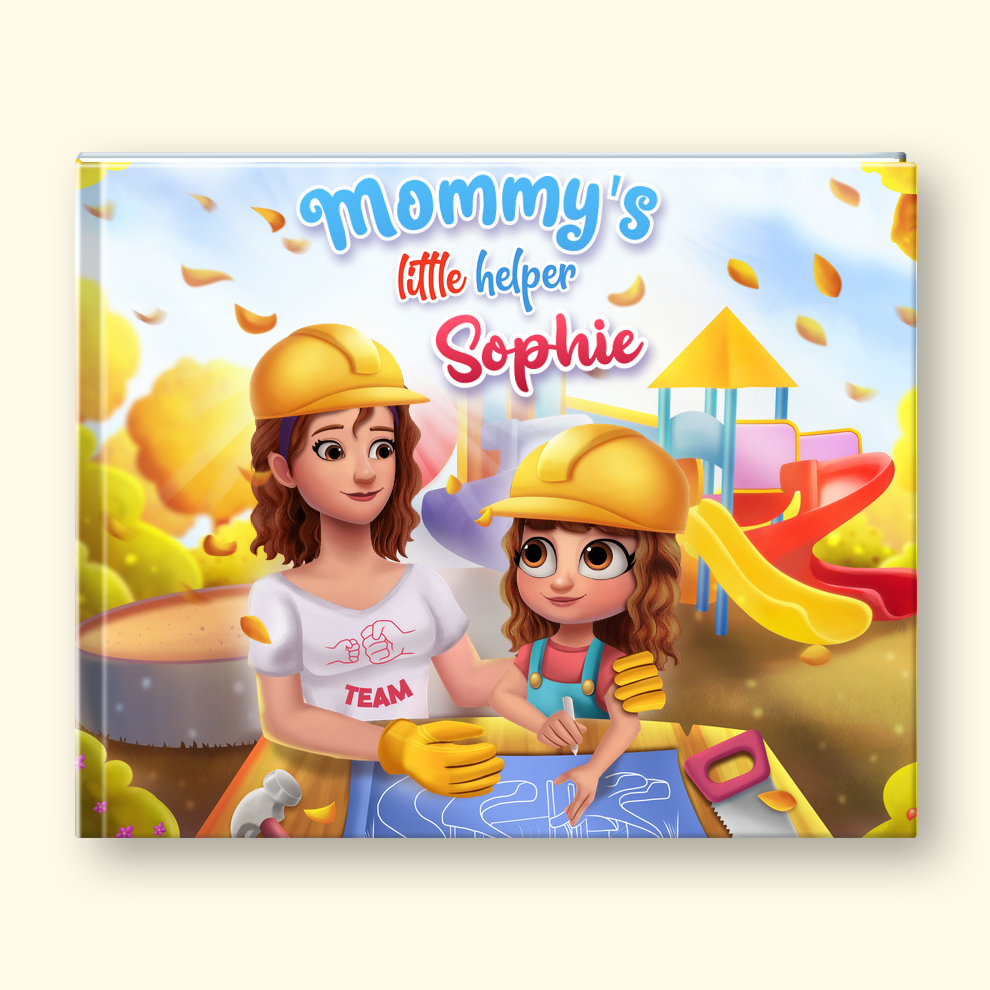 a poster for a personalized childrens book called mommys little helper