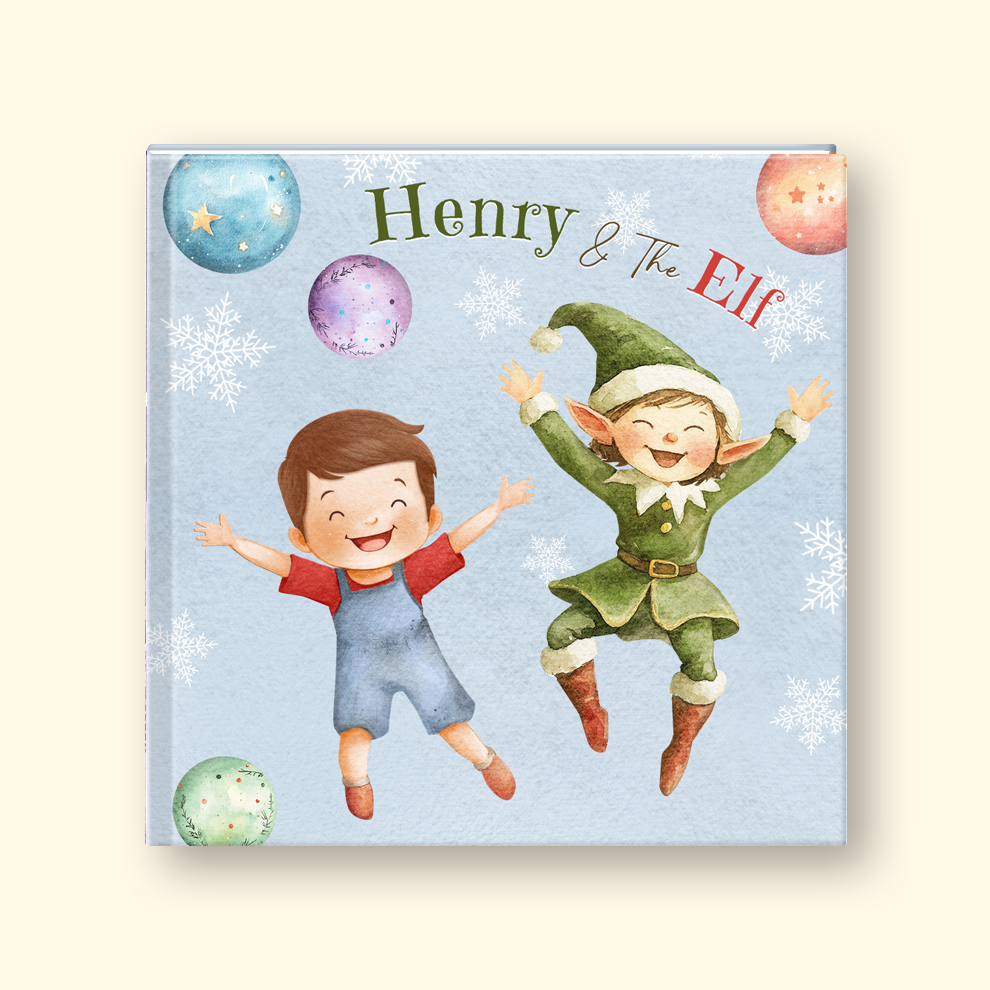 Children's book cover with text "Henry & the Elf"