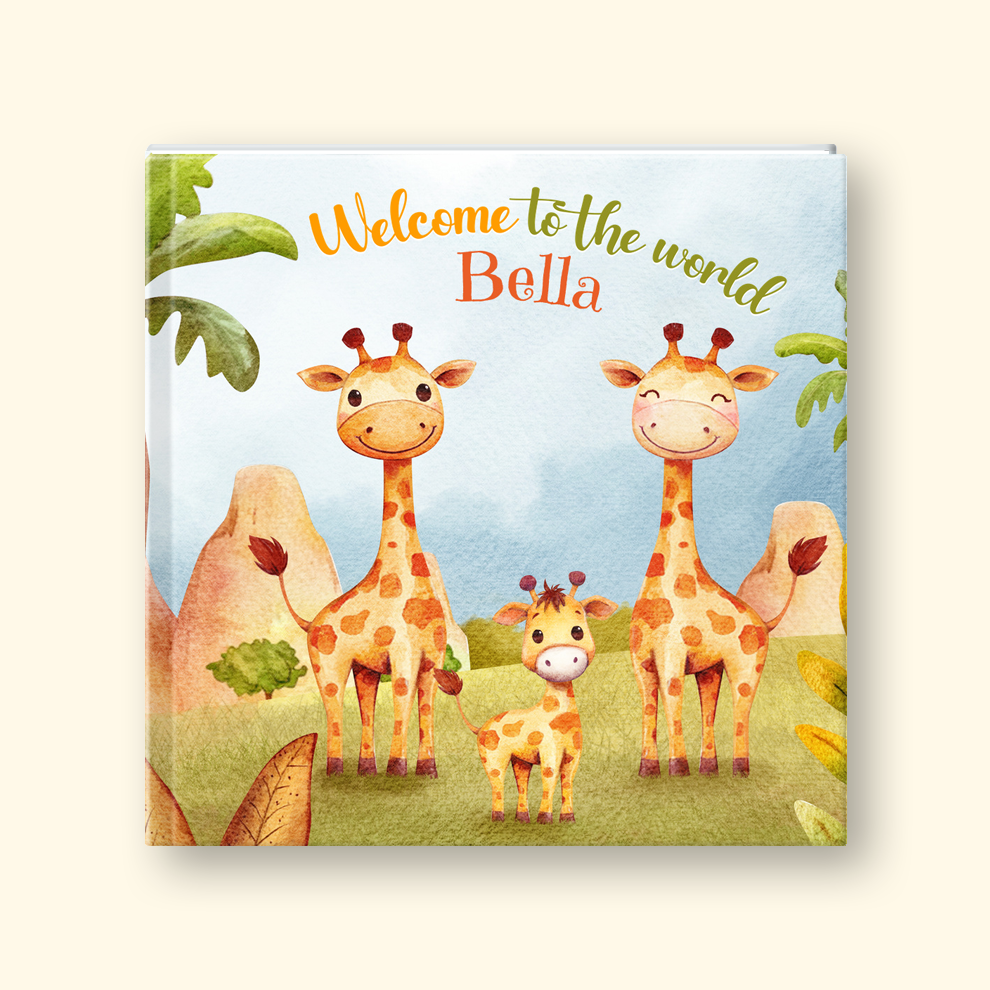 Children's book cover with text "Welcome to the World Bella"